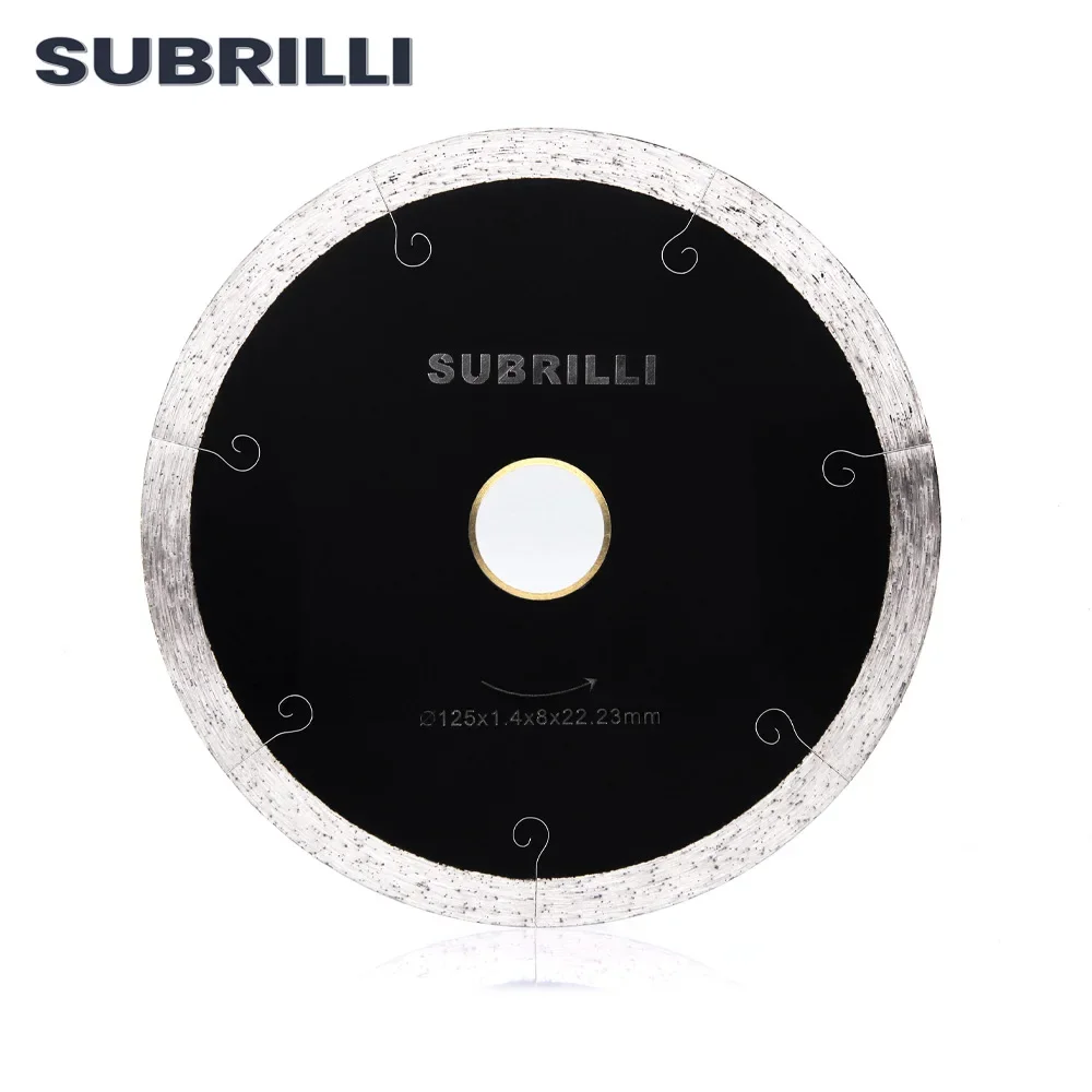 SUBRILLI 슈퍼 얇은 다이아몬드 원형 톱 블레이드 5 "디스크 불가리아어 125mm 타일 대리석 세라믹 절단 디스크 앵글 그라인더