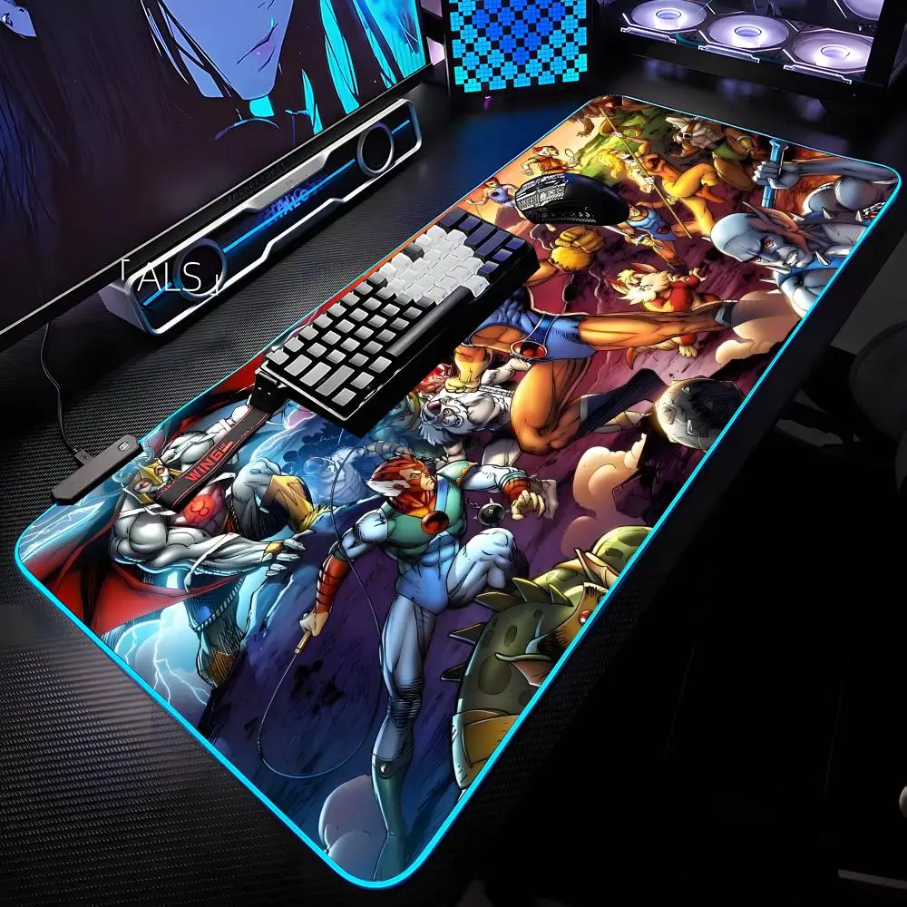 T-Thundercats Mouse Pad RGB Backlit Mouse Pad Laptop Mouse Pad Laptop Gamer Computer Desk Gaming Accessories