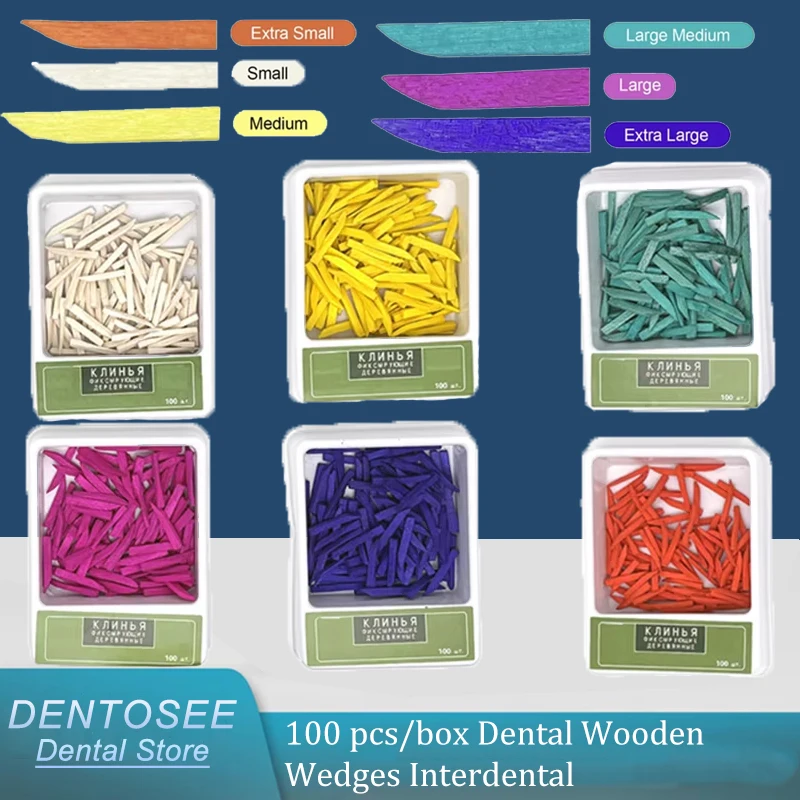 

100pcs/Box Dental Wooden Wedges Interdental Contoured Dental Materials Wooden Wedeges Dentist Disposable Supplies