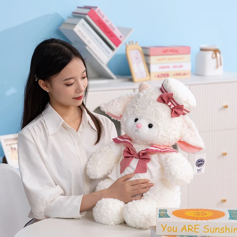 23-53cm Cute Cartoon Sailor Sheep Doll Soft Stuffed Animal Little Lamb Plush Toys Baby Accompany Sleeping Pillow for Girls Gift