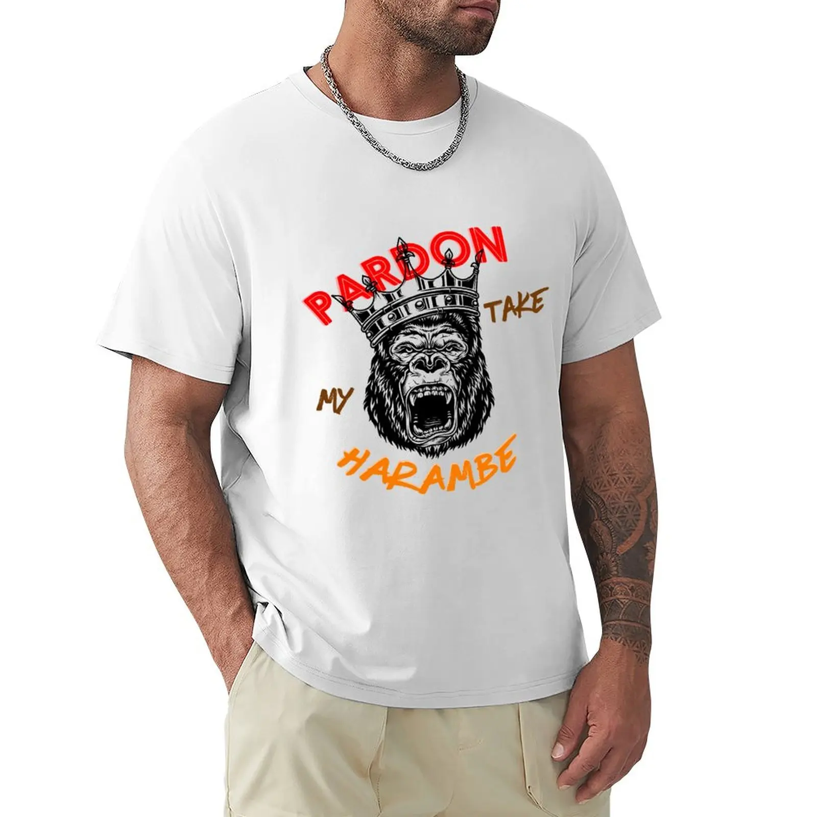 Pardon my take harambe , fanny animals T-shirt plain oversized funnys mens graphic t-shirts pack