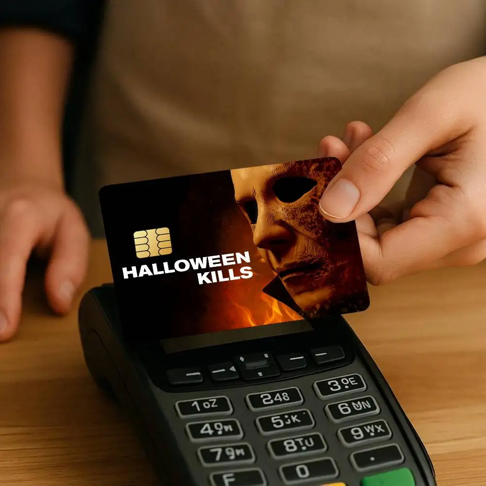 فيلم الهالوين يقتل مايكل مايرز ملصقات بطاقة الائتمان الجلد لحافلة البنك مترو 4 قطع غطاء فيلم هدية #2