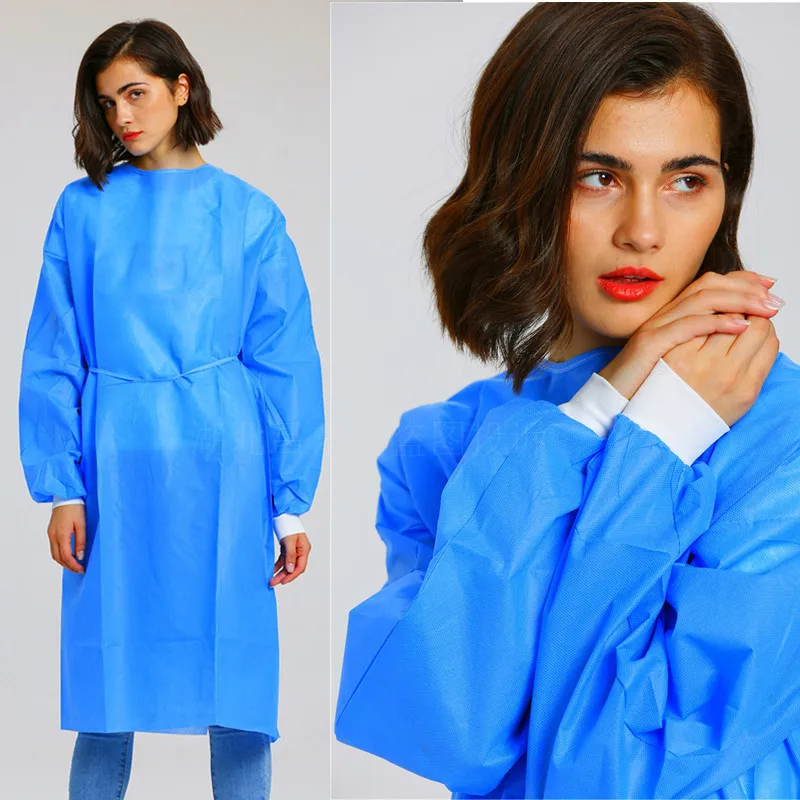 Disposable Dustproof Gown Thickened Protective Work Isolation Clothes Coverall Clothing Dental Anti-oil Stain Nursing Gown