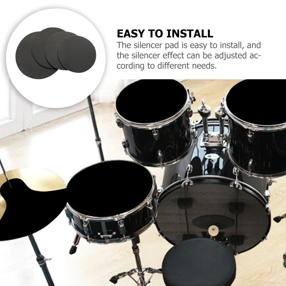 4 Pcs Gel Drum Pad 12 Inch Mute Percussion Mat Kit Para Uñas En De Music Drums Accessories Practice