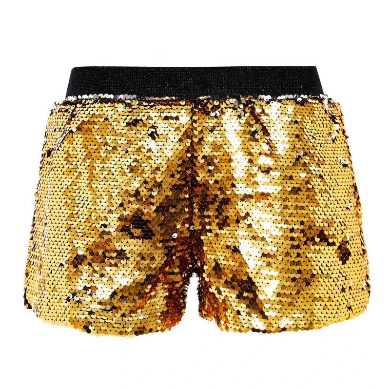 2026 New Reversible Sequin Shorts for Women,Versatile Elastic Waist Loose Fit Street Style Cool and Trendy Womens Sequined Short