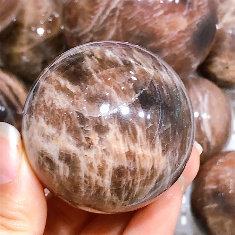 

Natural Black Sunstone Crystal Ball, Polished Sphere, Reiki Healing, Room Decor, Souvenirs Stone Craft, 4.2cm, 1Pc