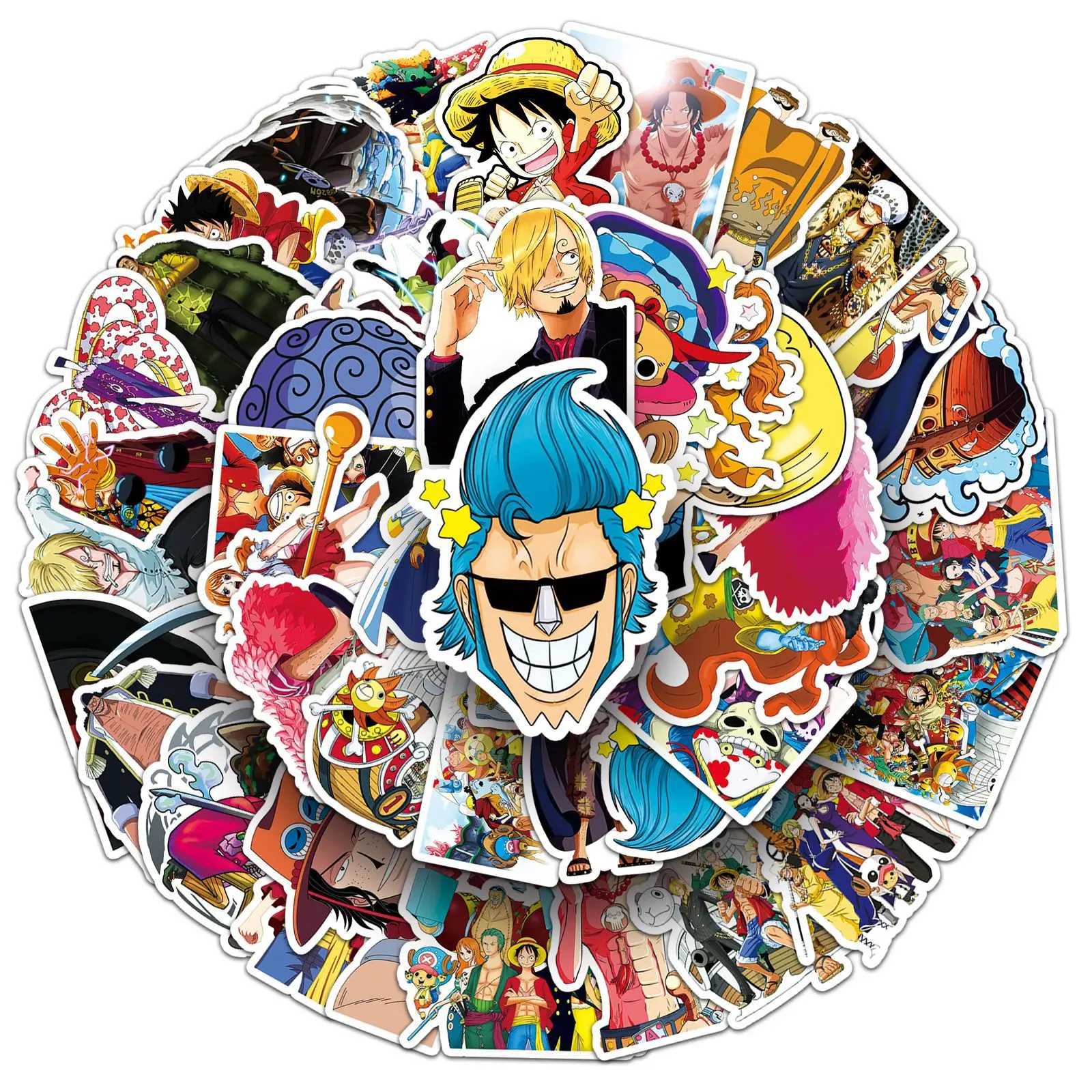 2024 New 50pcs Cartoon Animation ONE PIECE Children's DIY Waterproof Sticker