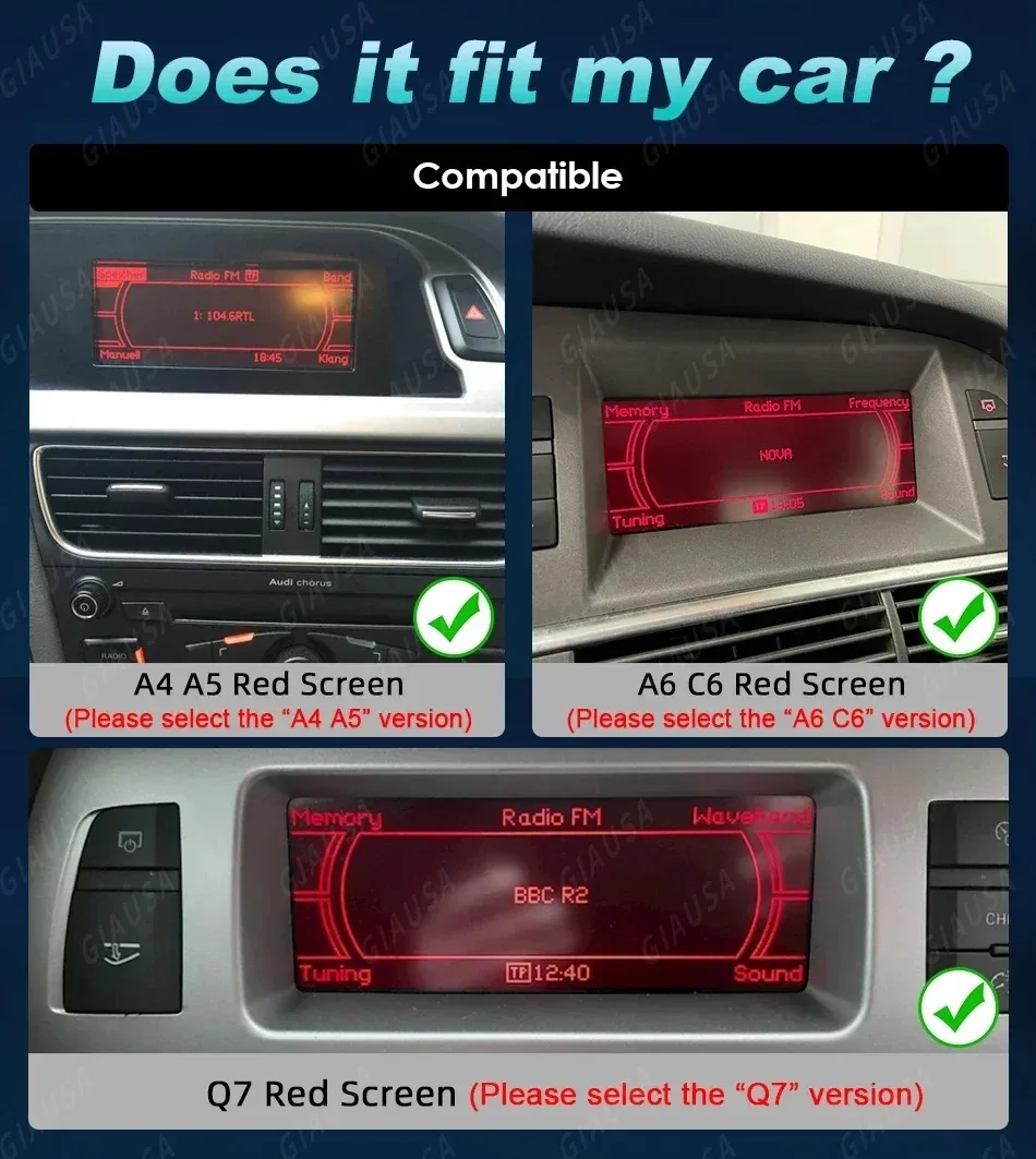 Wireless Android CarPlay For Audi A6 C6 4f 2005-2011 MMI  GPS Car Multimedia Player Navigation Radio Stereo touch screen