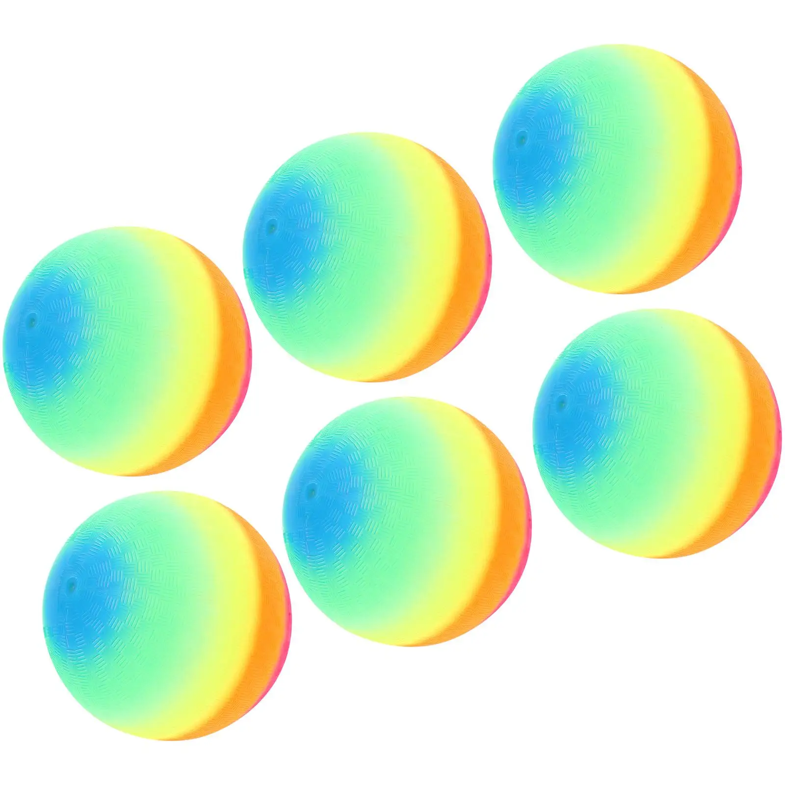 6 Pcs Environmentally Friendly Rainbow Ball Kids Playing for Pool Flaping Kickball Balls Toys Bounce Inflatable Handball Beach