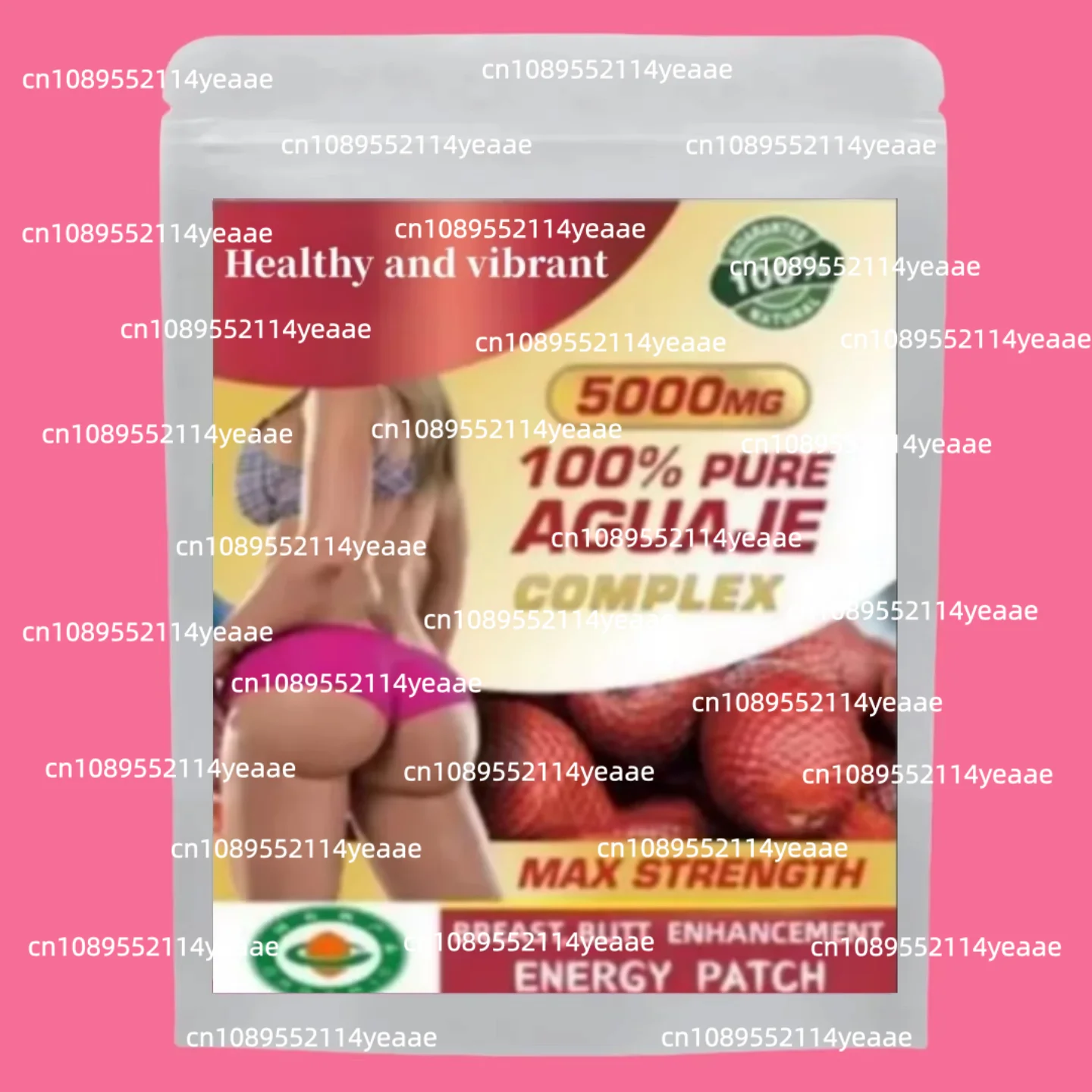 Bigger Breast & Buttocks And Hips Enlargement Pure Aguaje Complex Energy Patch, Maka,pueraria Mirifica Extract 5000 Mg