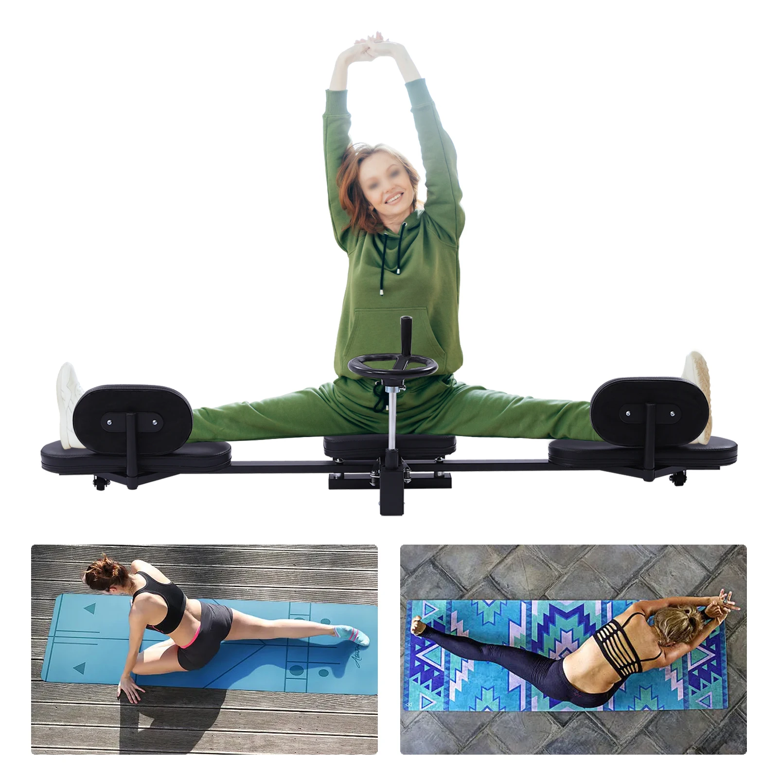 180° Leg Stretcher Machine 220LBS Capacity with Handwheel for Home Gym Flexibility Training