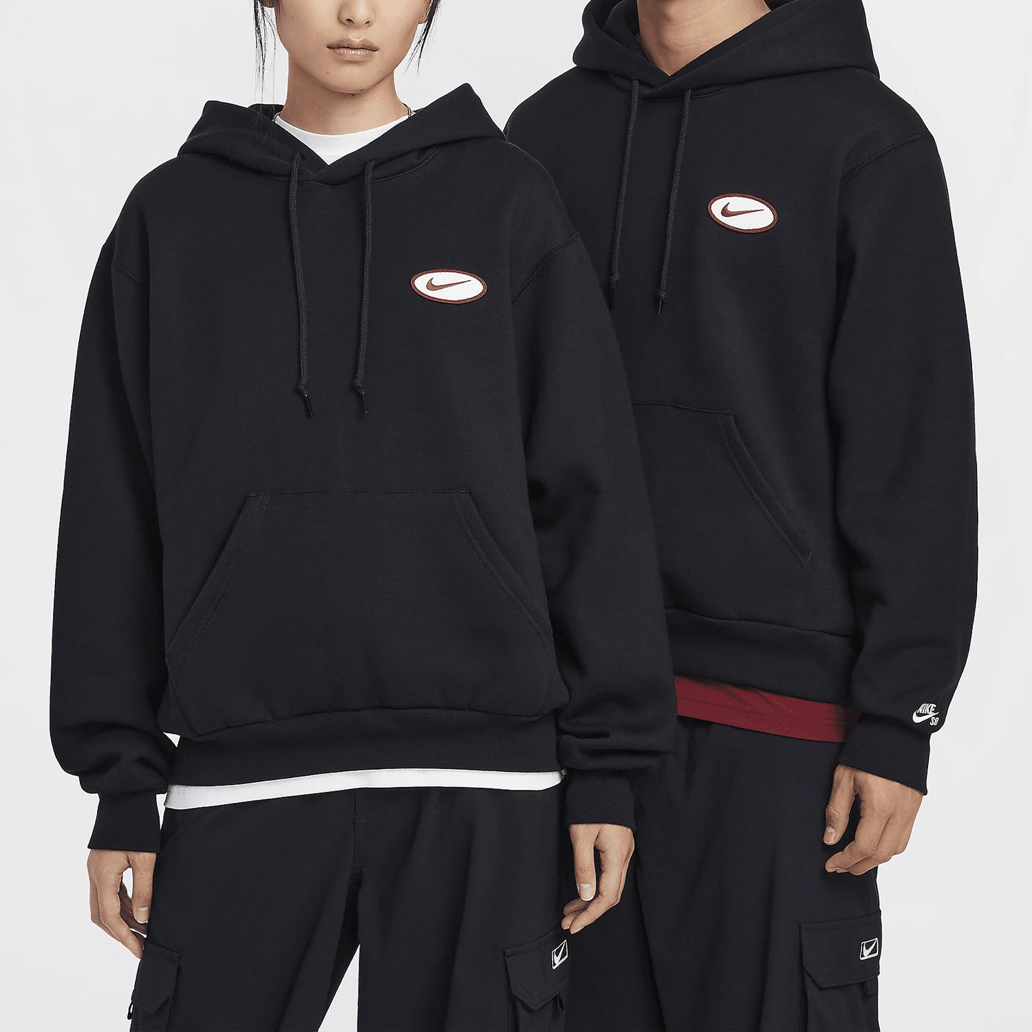 

Оригинальная 24-зимняя повседневная флисовая толстовка унисекс Nike на шнурке FV7381-010