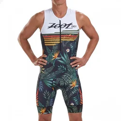 Zootekoi Men Cycling Triathlon Sleeveless Breathable Tighthcoat Summer Mountain Bike Cycling Wear Outdoor Sports Running Wear