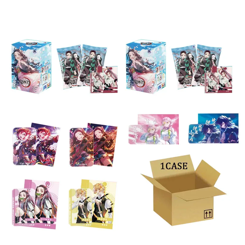 Wholesales Demon Slayer Collection Card Metal Badge Thick Rare Card Cute Singer Box Gift Playing Anime Acg Cards