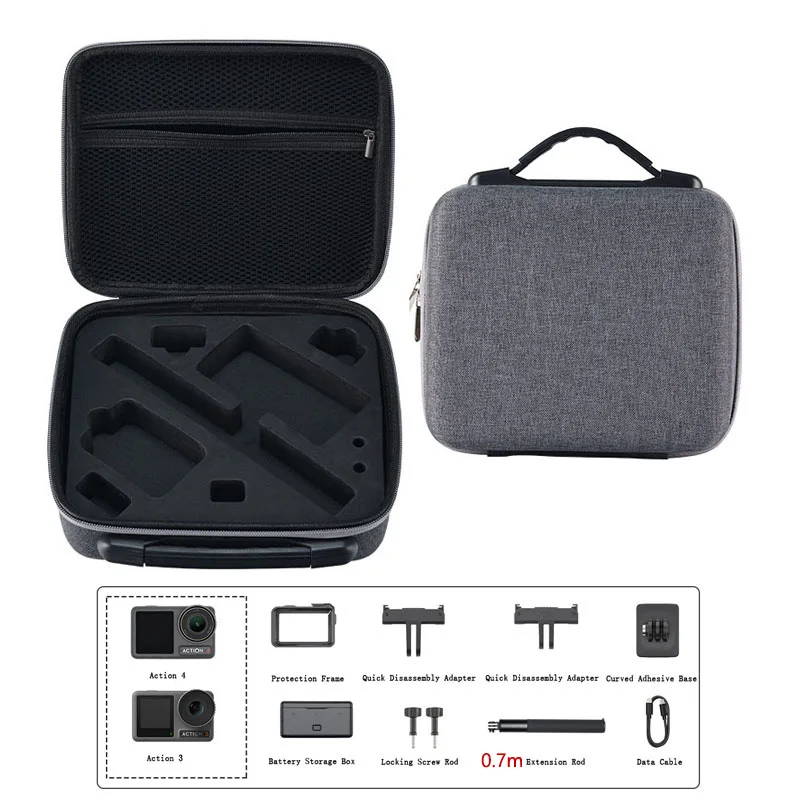 Carrying Bag for DJI Osmo Action 4 3 Camera Accessories Portable Waterproof Protective Travel Box Storage Carrying Case Handbag