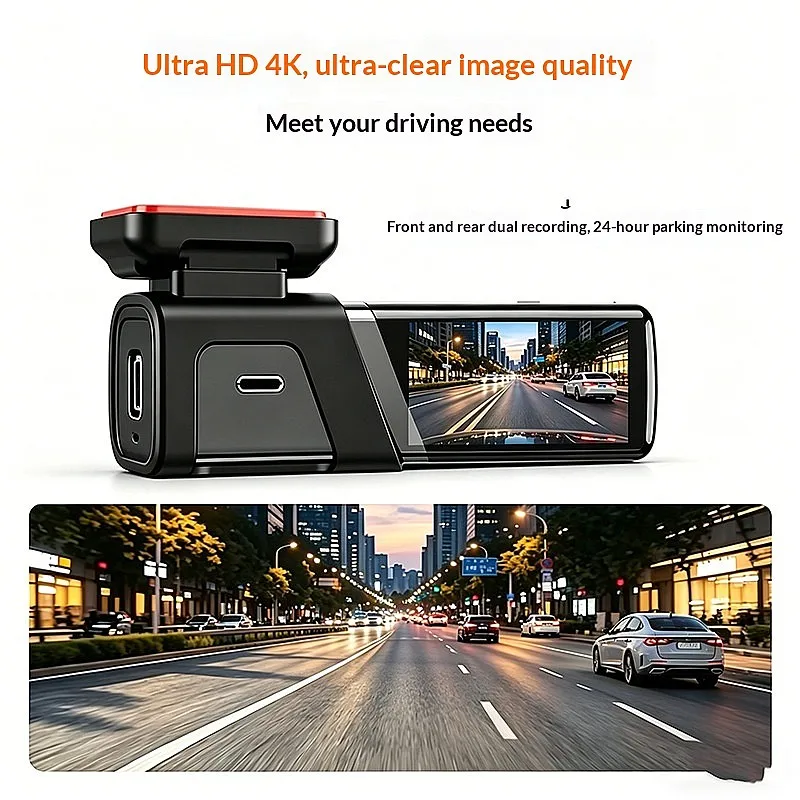 A59 4K WiFi Dash Cam Front and Rear Dual Lens Night Vision Car Recorder view 2