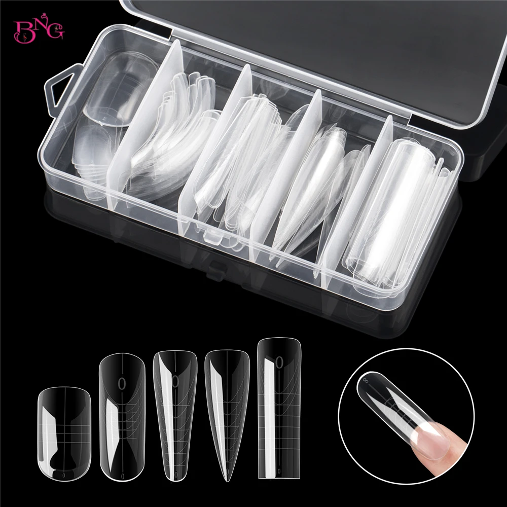 BNG Nail Dual Forms für Poly Extension Gel Nagelformen für Builder Gel Wiederverwendbare 15-Größen Acryl-Nagelformen-Sets für die Maniküre – Detail 5