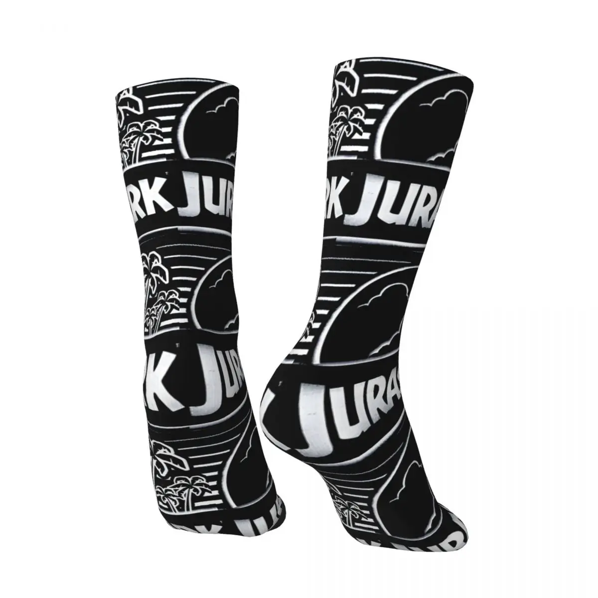 Tropical Paradise Vintage Spray Paint Label Sock for Men Hip Hop Harajuku Jurassic Park Happy Seamless Pattern Printed Boys