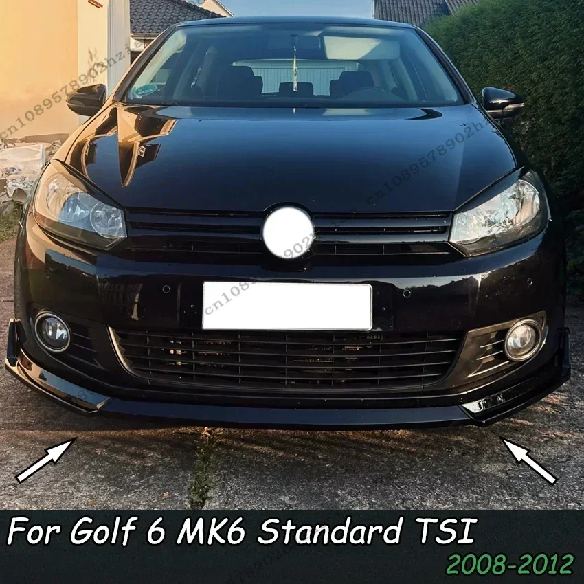 Maxton 스타일 앞 범퍼 스플리터 립 디퓨저 바디 키트 스포일러 트림 VW 골프 6 MK6 TSI TDI MPI 표준 해치백 2008-2012