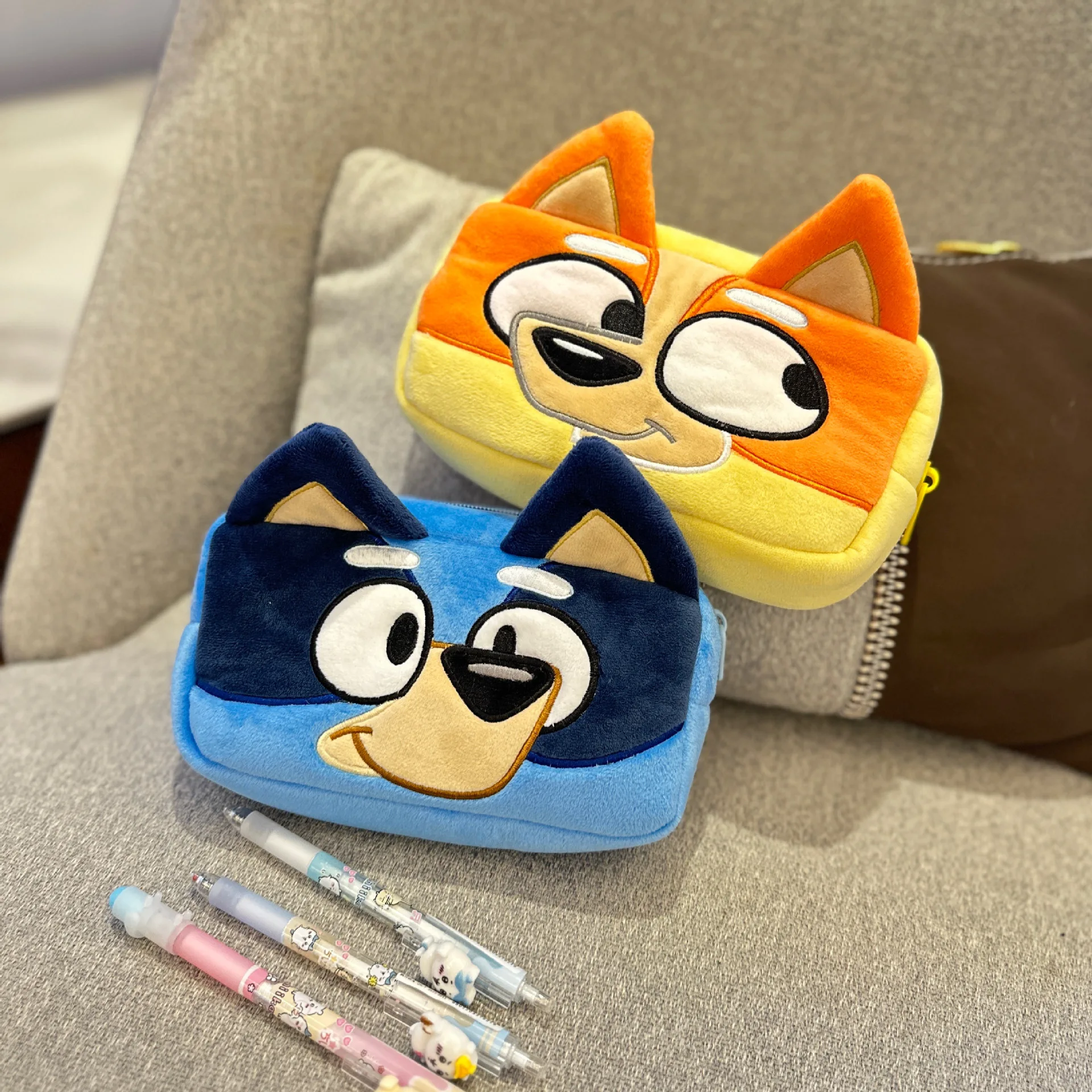 Blueyi Bingo Plushes Pencil Case Cross Body Bag Anime Dog Purses and Handbags Kids School Stationery Pouch Travel Wallet Gift