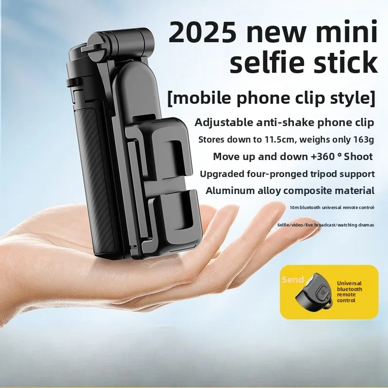 

Mobile Phone Mini Holder, Selfie Stick 4-in-1 Bluetooth Selfie Handle, Travel Portable, Photo Aid, Quad Stand.