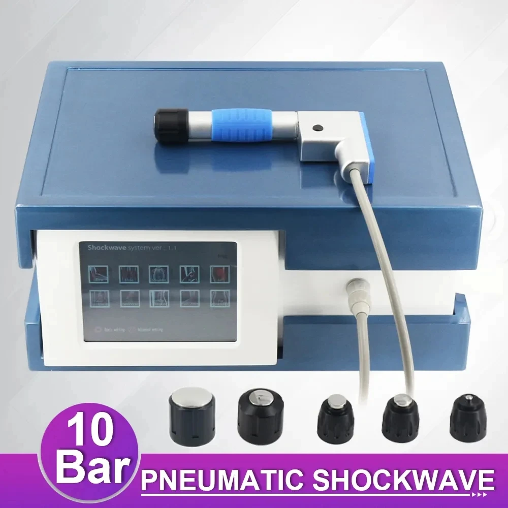 10 Bar Pneumatic Shockwave Therapy Machine Extracorporeal Physiotherapy Shock Wave ED Treatment Pain Relief Health Care Tools