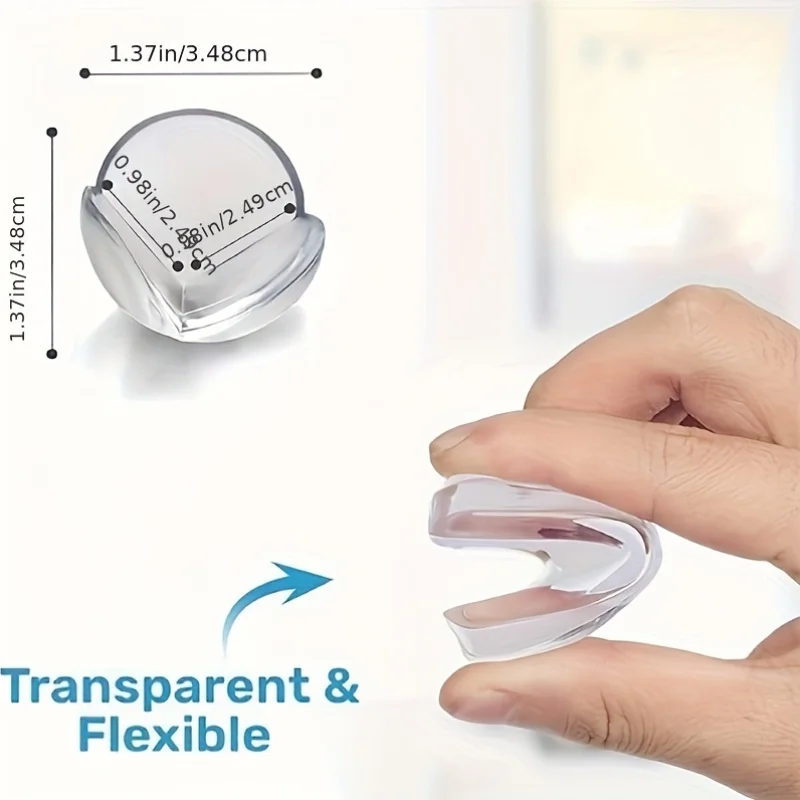 

12 Pcs Clear Corner Protectors for Furniture - Pre-Attached Bumpers for Child Safety at Home, Prevent Collisions & Injuries