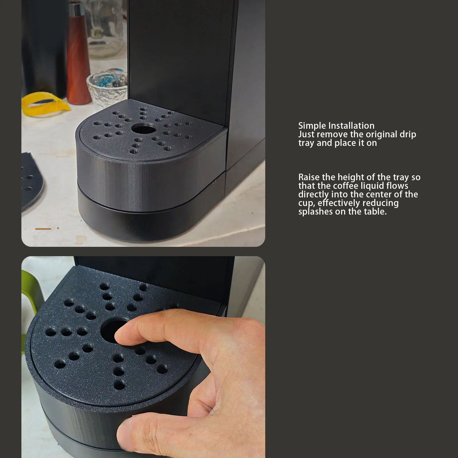 صينية مياه مرتفعة مناسبة لصانع القهوة الصغيرة K PLA ماكينة صنع القهوة صينية المياه بالتنقيط سهلة التنظيف