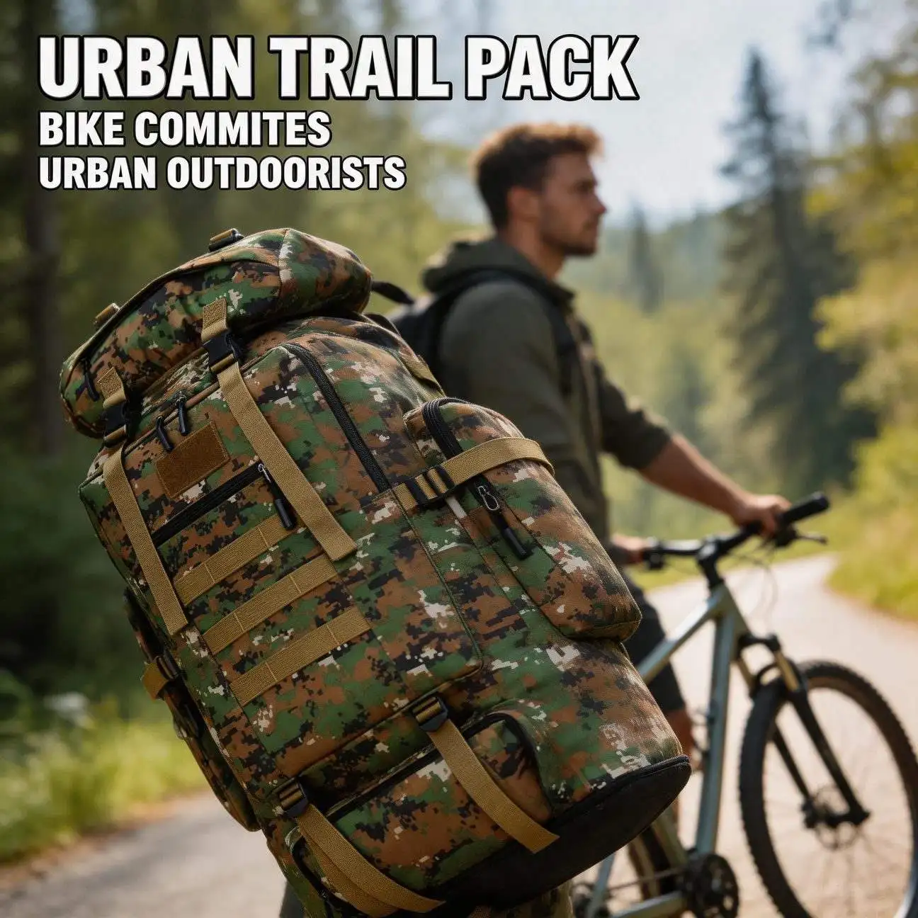 Extra Large Capacity Hiking Backpack Outdoor Mountaineering Camping Bottom Expandable for Gym and Sport