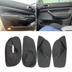 only LHD 4 Doors Black-red line Armrest Leather Cover For VW Golf 4 MK4 Jetta 1998 1999 -2004 2005 Door Armrest Panel Cover Trim