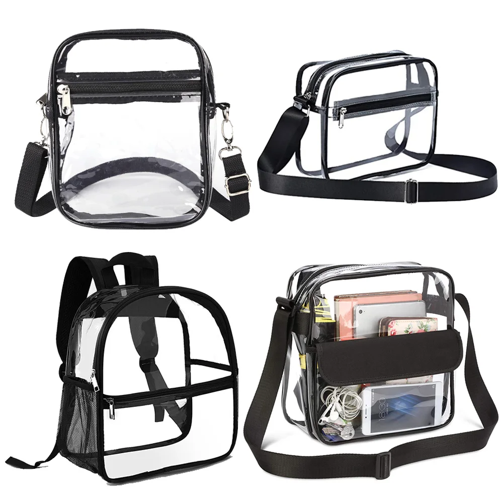 Damska torba na ramię z PVC torba przezroczysta na siłownię podróżną o dużej pojemności saszetka Crossbody Unisex na co dzień przezroczysta torebka