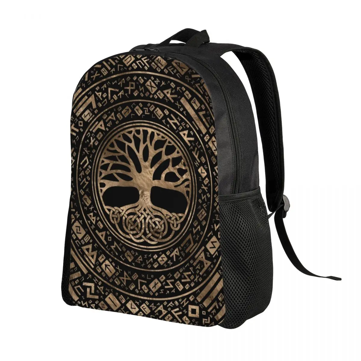 Tree Of Life Yggdrasil Runic Pattern Travel Backpack  School Computer Bookbag Viking Norse Symbol College Student Daypack Bags