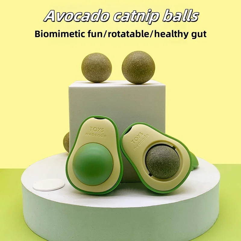 

Avocado Catnip Ball Cat Toy Licking Ball Gall Molar Teeth Cleaning Cat Self-entertainment Ball