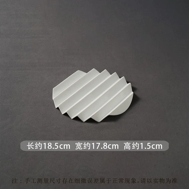 Ceramic Partition Dessert Dessert Plate Dish-setting of Supramolecular Cuisine Pure White Creativity Ceramic Profiled Tableware