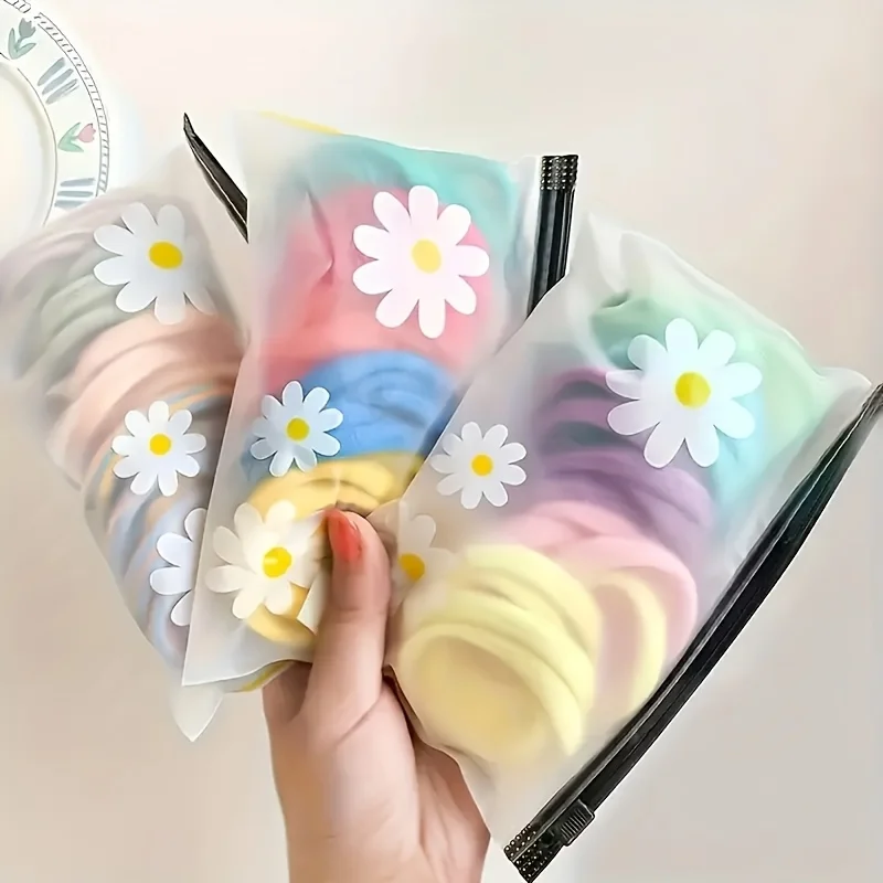 Reusable Daisy Sewing Bag Small Item Organizer for Hair Rings Gift Packaging and Daily Storage ziplock bag packaging storage
