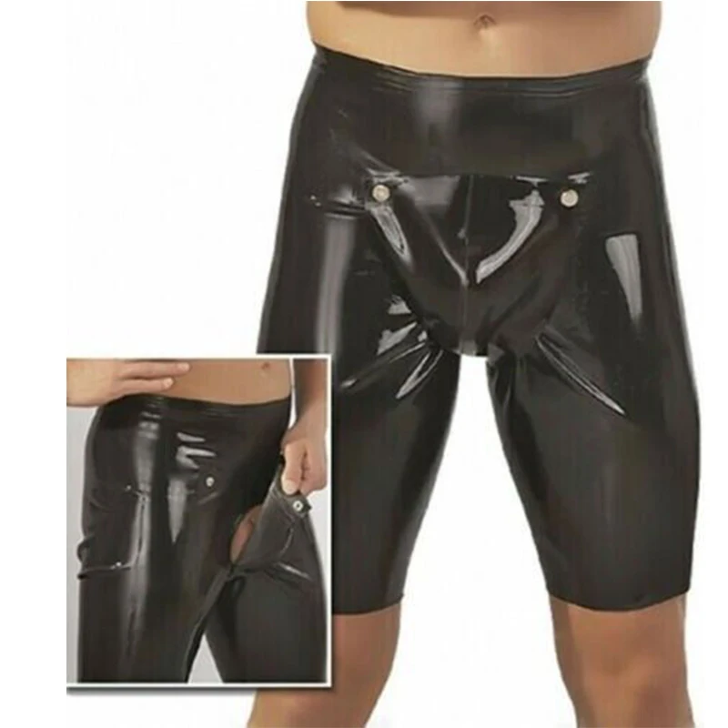 

Latex Briefs Panties Shorts Rubber Underwear with Front Zip Codpiece Handmade Sexy Fetish for Men Customize