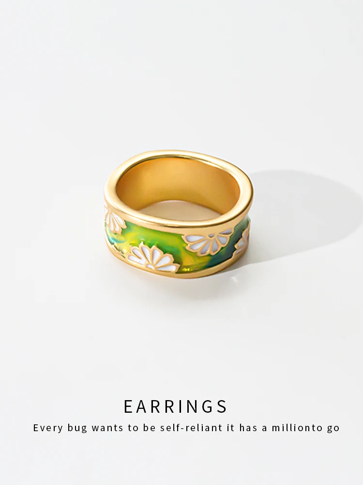 Sumni  Floral Daisy Enamel Ring Versatile Elegant Affordable Alloy Jewelry Cute Style Spring Summer New Arrival