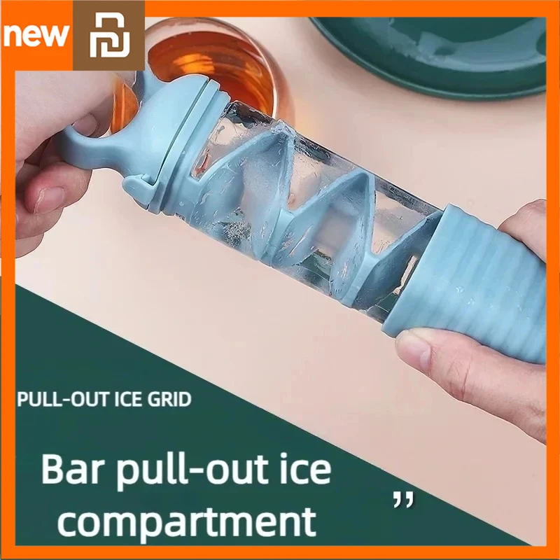 Xiami Youpin قالب مكعبات الثلج سحب التدريجي بار 10 شبكة المجمدة آيس كيوب لوحة صانع Mijia سيليكون صندوق الثلج للحانات المطبخ محلية الصنع