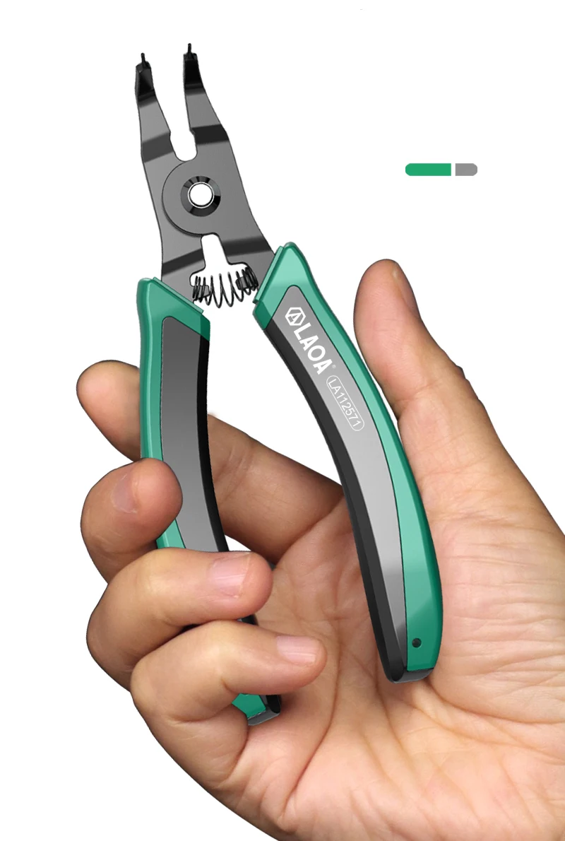 LAOA Industriekomponenten Sicherungsringzange mit gebogener/gerader Spitze, Mehrzweck 5,5-Zoll-Sicherungsringzange – Detail 11
