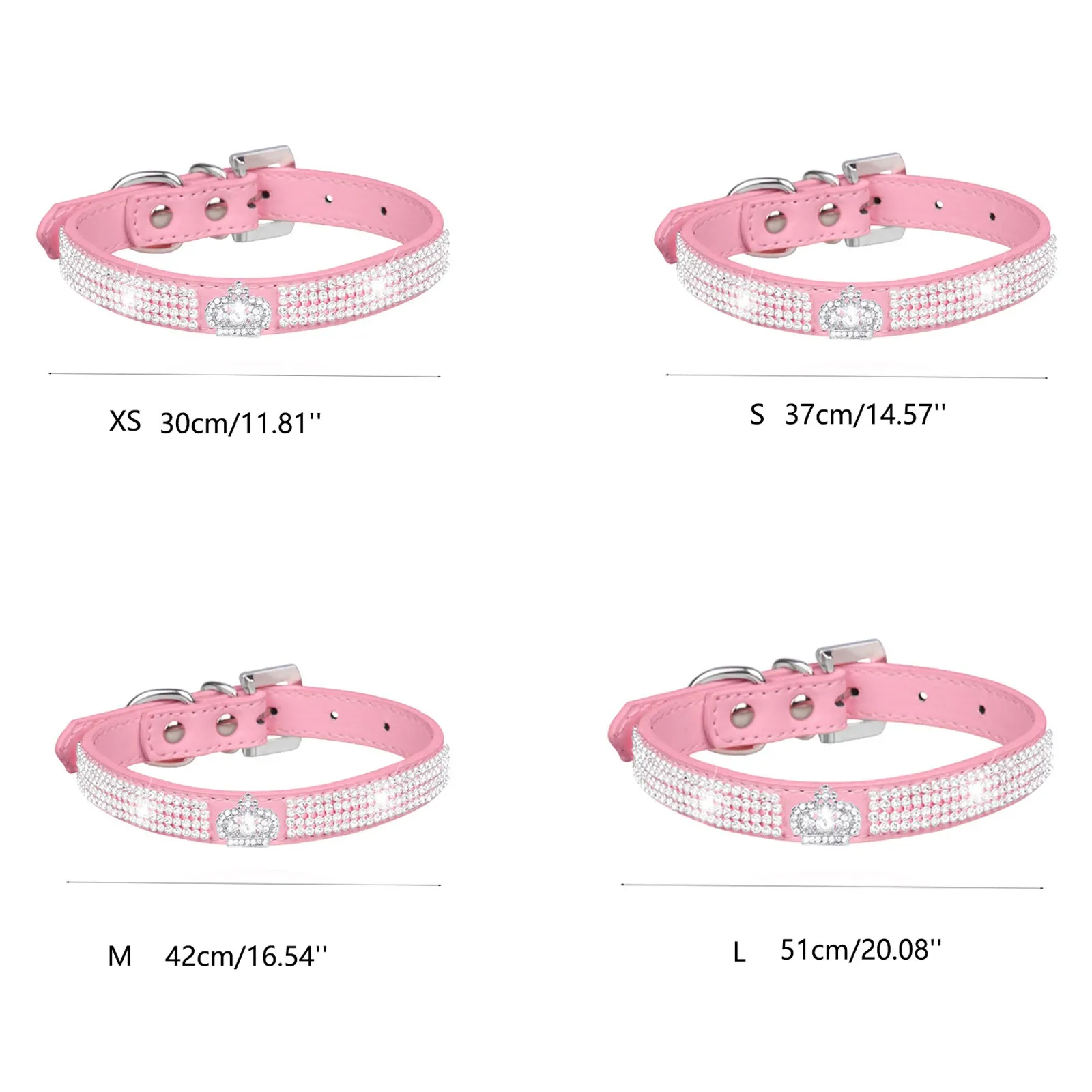 Pet Collar Dog Collar Crystal Studded Pet Collar For Small Medium Dog Pink Silver Colored Plastic Dog Collar