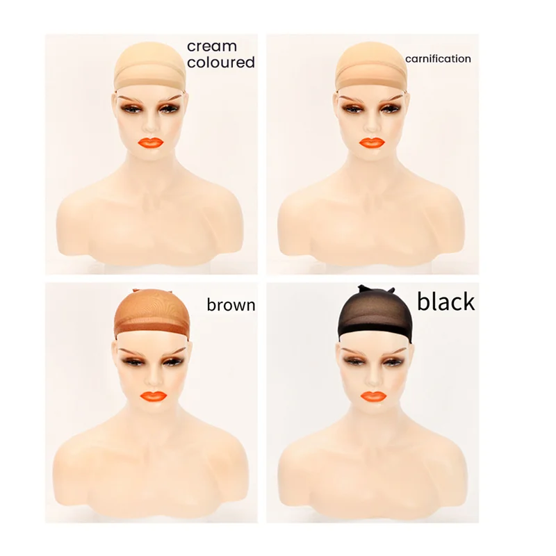 BAAN-HD Wig Cap Stocking Cap Transparent Wig Cap Thin Nylon Cap Multifunctional Convenient Head Covers Durable ,Beige 4 Pcs
