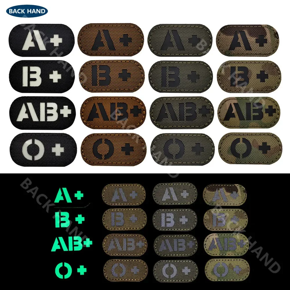 Tactical Blood Type Badge Embroidered Magic Sticker A B AB O Size 5*2.5CM military acessories embroidery patches for clothes hat