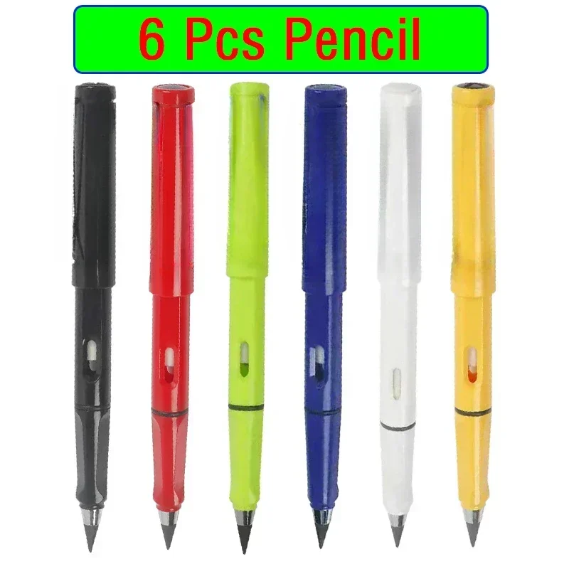 6 Pcs Unlimited Eternal new Pencil No Ink write fountain Pen Pencil for Writing Art Sketch Painting Kids Gifts kawaii stationery