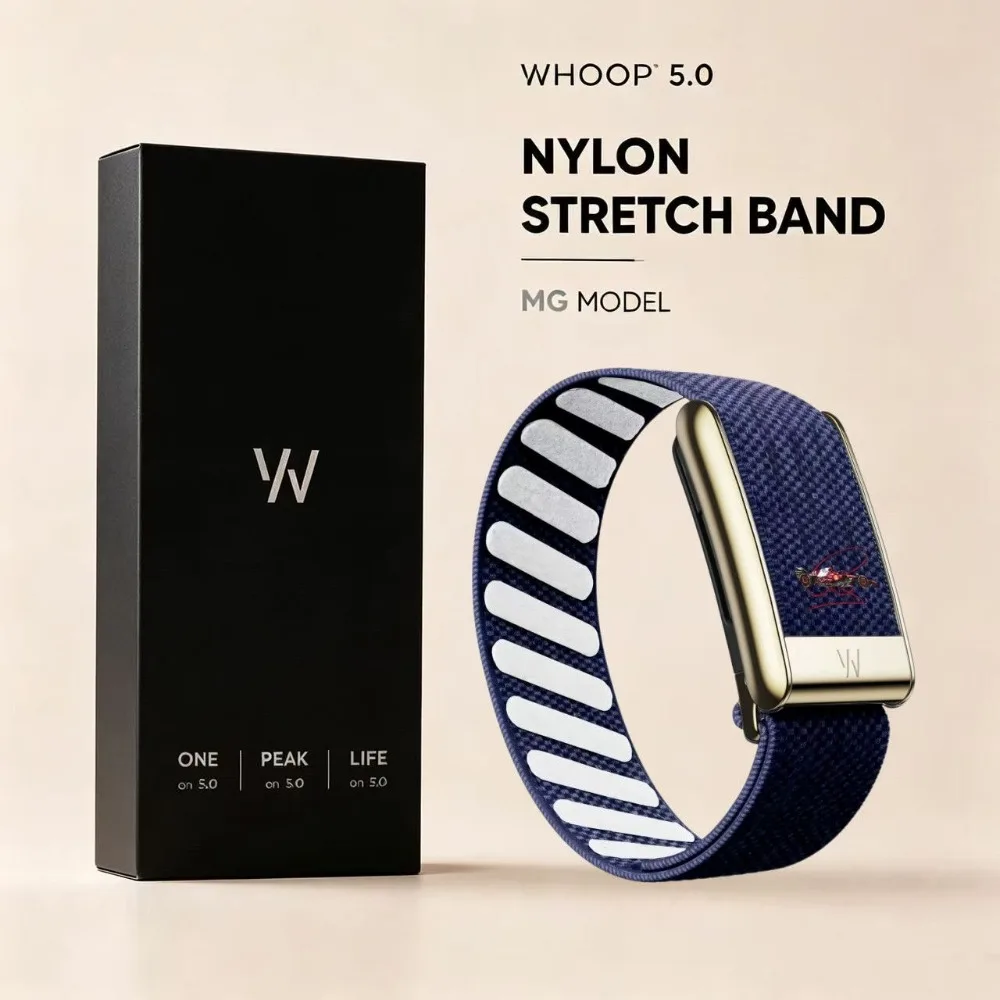 For WHOOP 5.0 Racing Band Elastic Woven Nylon Strap Metal Frame Sport Replacement Wristband Running Fitness Workout Men Women