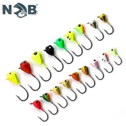 NGB 5PCS Winter Fishing Lure Jig Head Hook 1g 1.5g 1.6g 2.5g 5g 3D Eyes Ice Fishing Artificial Bait Accessories