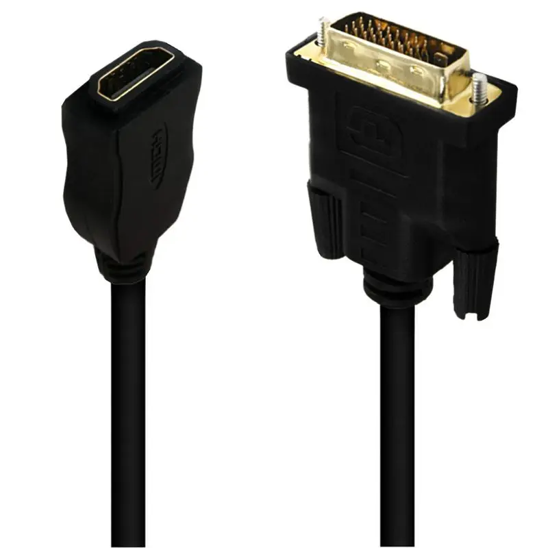 HDMI kompatybilny z DVI 24 + 5 żeński Adapter kablowy 1080P dwukierunkowy Adapter/Port Adapter wysokiej rozdzielczości 0.3 metrów