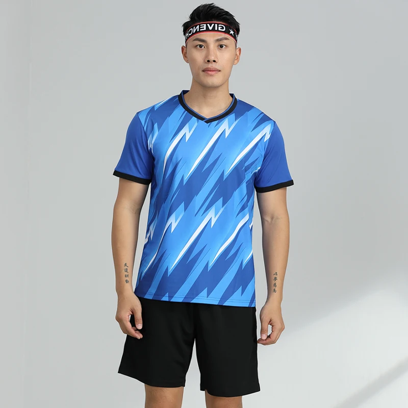 Traje deportivo para hombre, ropa deportiva informal a la moda, camiseta + Pantalones cortos para correr, tenis, fútbol, conjuntos de secado rápido, equipo de chándal