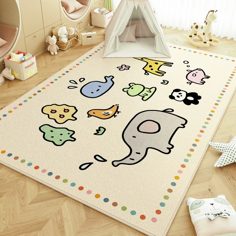 Carpet for living room, wash-free and wipeable cartoon for children, girls bedroom, beside the bed reading area crawling mat