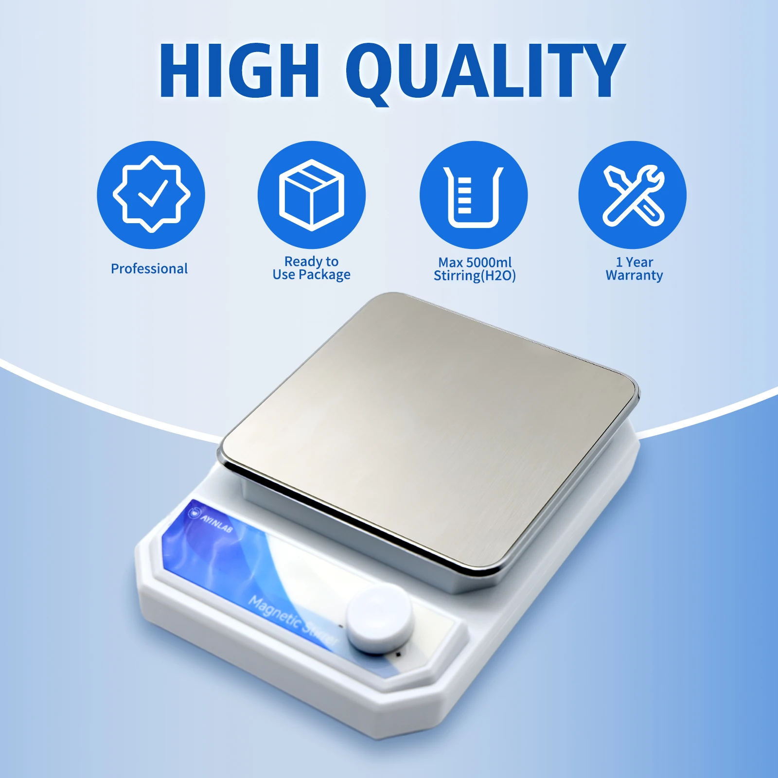 خلاط محرك مغناطيسي مع شريط تحريك ﻿ 3000 دورة في الدقيقة