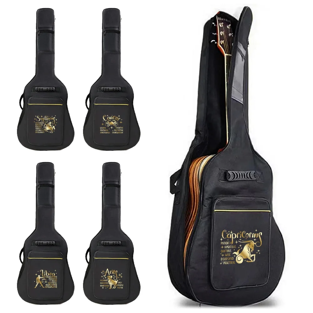 Handheld Guitar Bag 36inch ~ 41Inch Guitars Backpacks Rip-stop Oxford Nylon Double Straps Padded Guitar Accessories Storage Bag